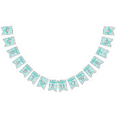 Turquoise, White Grey Elephant Baby shower Vlaggetjes (Alle)