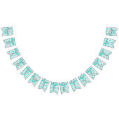 Turquoise, White Grey Elephant Baby Sprinkle Vlaggetjes (Alle)