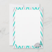 Turquoise, White, Grey Elephant Dank je Bedankkaart (Achterkant)