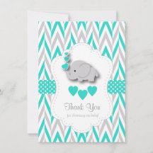 Turquoise, White, Grey Elephant Dank je
