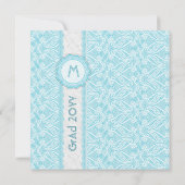Turquoise & White  Lace-Elegant Afstudeerder Invit Kaart (Achterkant)
