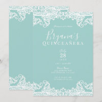Turquoise & White Lace Elegant Quinceañera Party