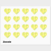 Turquoise White Leaves Pattern Product Hart Sticker (Vel)