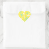 Turquoise White Leaves Pattern Product Hart Sticker (Tas)