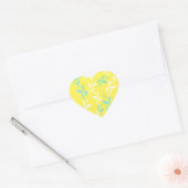 Turquoise White Leaves Pattern Product Hart Sticker (Envelop)