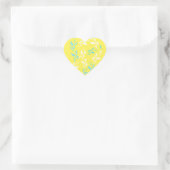 Turquoise White Leaves Pattern Product Hart Sticker (Tas)