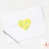 Turquoise White Leaves Pattern Product Hart Sticker (Envelop)