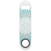 Turquoise White Mandala Speed Flessenopener (Achterkant)
