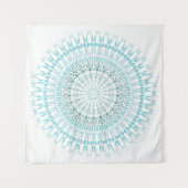 Turquoise White Mandala Wandkleed (Voorkant)