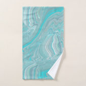Turquoise White Marble Abstracte Art Bad Handdoek (Handdoek)