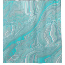 Turquoise White Marble Abstracte Art