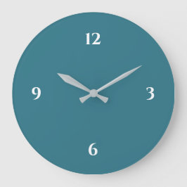 Turquoise & White Minimalist Large Clock Grote Klok