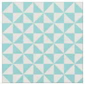 Turquoise White Modern Triangles Pattern Fabric Stof (Close Up)