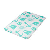 Turquoise White Nautical Coastal Boating Badmat (Gekanteld)