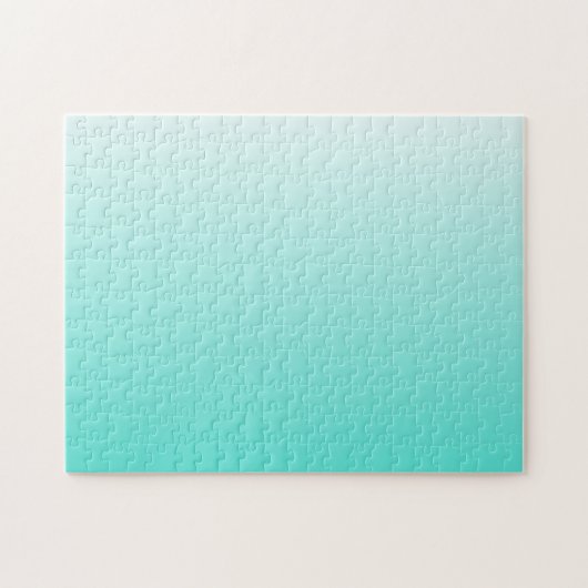 Turquoise White Ombre Legpuzzel (Horizontaal)