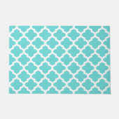 Turquoise White Pattern Doormat Deurmat (Voorkant)