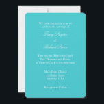 Turquoise White Plain Simple Wedding Invitation Kaart<br><div class="desc">producten voor u.</div>