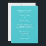 Turquoise White Plain Simple Wedding Invitation Kaart<br><div class="desc">producten voor u.</div>