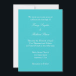 Turquoise White Plain Simple Wedding Invitation Kaart<br><div class="desc">Papieren producten van hoge kwaliteit,  perfect voor elke gelegenheid.</div>