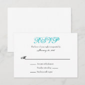 Turquoise White Plain Simple Wedding RSVP-kaarten RSVP Kaartje (Voorkant / Achterkant)