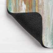 Turquoise, White, Red Ochre en Gold Abstract Muismat (Hoek)