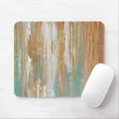 Turquoise, White, Red Ochre en Gold Abstract Muismat (Met muis)