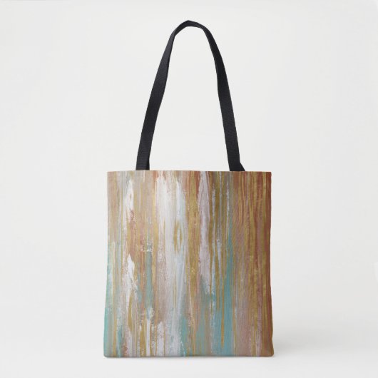 Turquoise, White, Red Ochre en Gold Abstract Tote Bag (Voorkant)