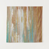 Turquoise, White, Red Ochre en Gold Abstract Wandkleed (Voorkant)