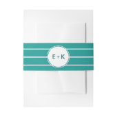 Turquoise White Stripe Pattern Wedding Uitnodigingen Wikkel (Voorkant Voorbeeld)