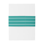Turquoise White Stripe Pattern Wedding Uitnodigingen Wikkel (Achterkant Voorbeeld)
