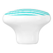 Turquoise & White Stripes Keramische Knop (Zijkant)