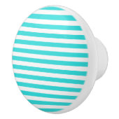 Turquoise & White Stripes Keramische Knop (Rechts)