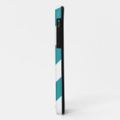 TURQUOISE WHITE STRIPES ORANJE NAAM Case-Mate iPhone CASE (Achterkant/links)
