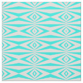Turquoise & White Stylish Op Art Geometric Pattern Stof (Swatch)