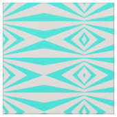 Turquoise & White Stylish Op Art Geometric Pattern Stof (Close Up)