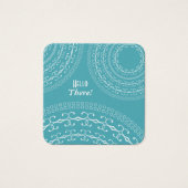 Turquoise & White Surprise Persoonlijke opmerkinge Vierkante Visitekaartjes (Voorkant)