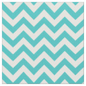 Turquoise White Trendy Chevron Pattern Fabric Stof (Close Up)