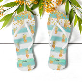 Turquoise White Tropical Beach Pineapple Teenslippers