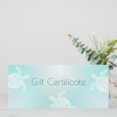 Turquoise White Turtle Cadeaucertificaat (Staand voorkant)
