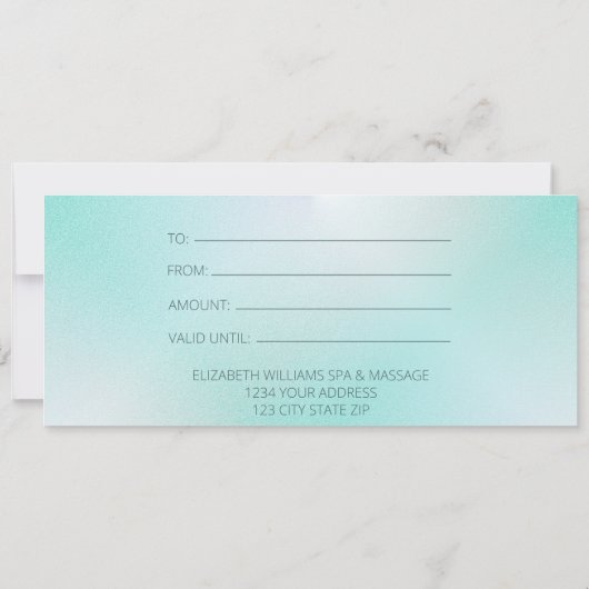 Turquoise White Turtle Cadeaucertificaat (Achterkant)