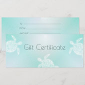 Turquoise White Turtle Cadeaucertificaat (Voorkant / Achterkant)