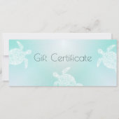 Turquoise White Turtle Cadeaucertificaat (Voorkant)