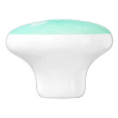 Turquoise White Turtle Coastal Maritime Keramische Knop (Zijkant)