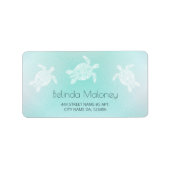 Turquoise White Turtle Etiket (Voorkant)