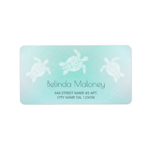 Turquoise White Turtle Etiket