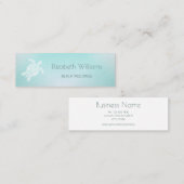 Turquoise White Turtle Mini Visitekaartje (Voorkant / Achterkant)