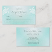 Turquoise White Turtles Afspraakkaart Visitekaartje (Voorkant / Achterkant)