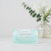 Turquoise White Turtles Appointment Card Visitekaartje (Staand voorkant)