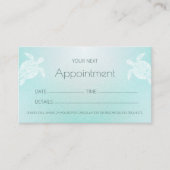Turquoise White Turtles Appointment Card Visitekaartje (Voorkant)