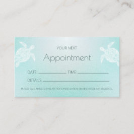 Turquoise White Turtles Appointment Card Visitekaartje